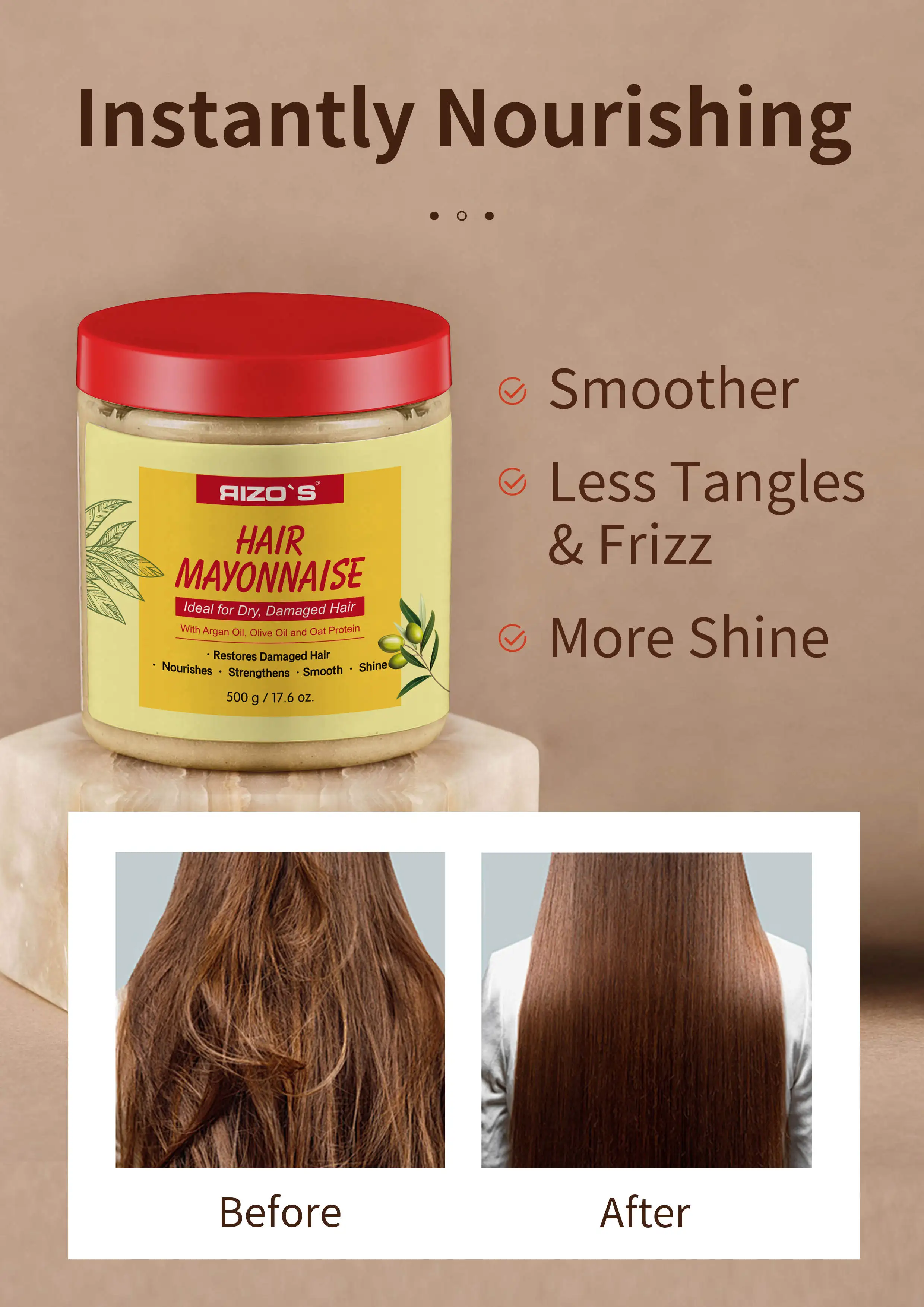 Wholesale Daily Hair Care Improving Manageability Hair Mask Natural Botanical Olive Argan Oil Hair Mayonnaise