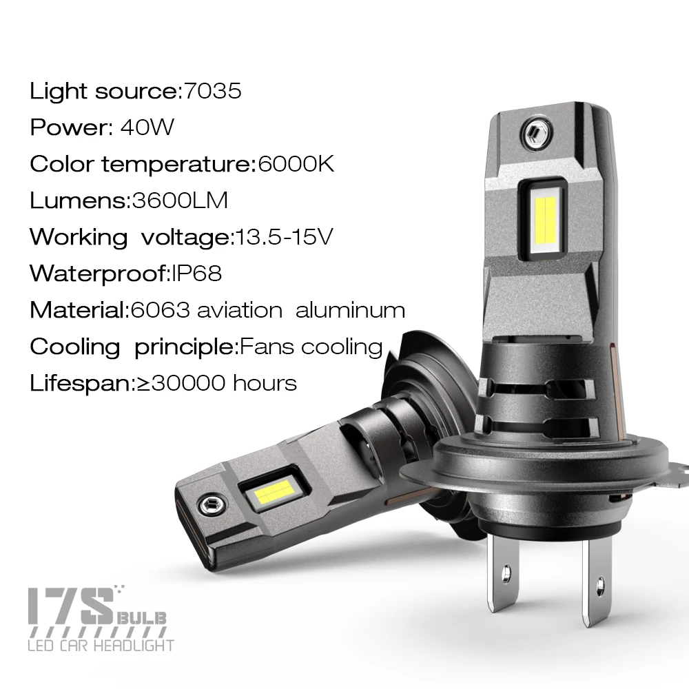 Wholesale high quality I7S h11 h8 30W 3600lm h7 12v similar size with halogen bulb for h7 car led light headlight