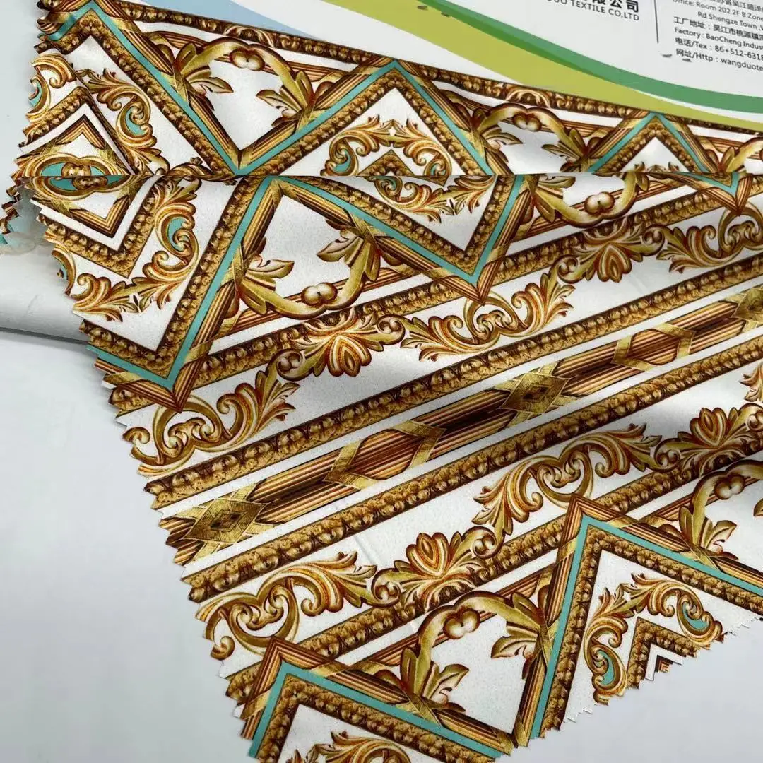 super soft silk print 50D stretch satin fabric for women pajamas