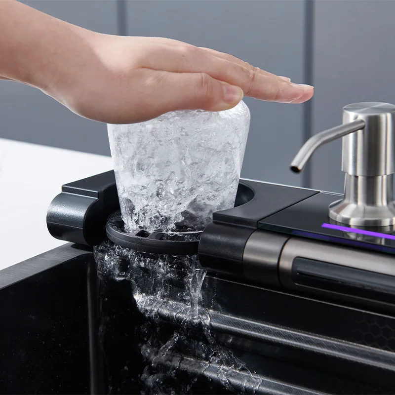 On Sale Smart Kitchen Sink Manufacturer Farmhouse Multi Function Corner Undermount Digital Hidden Stainless Steel Modern