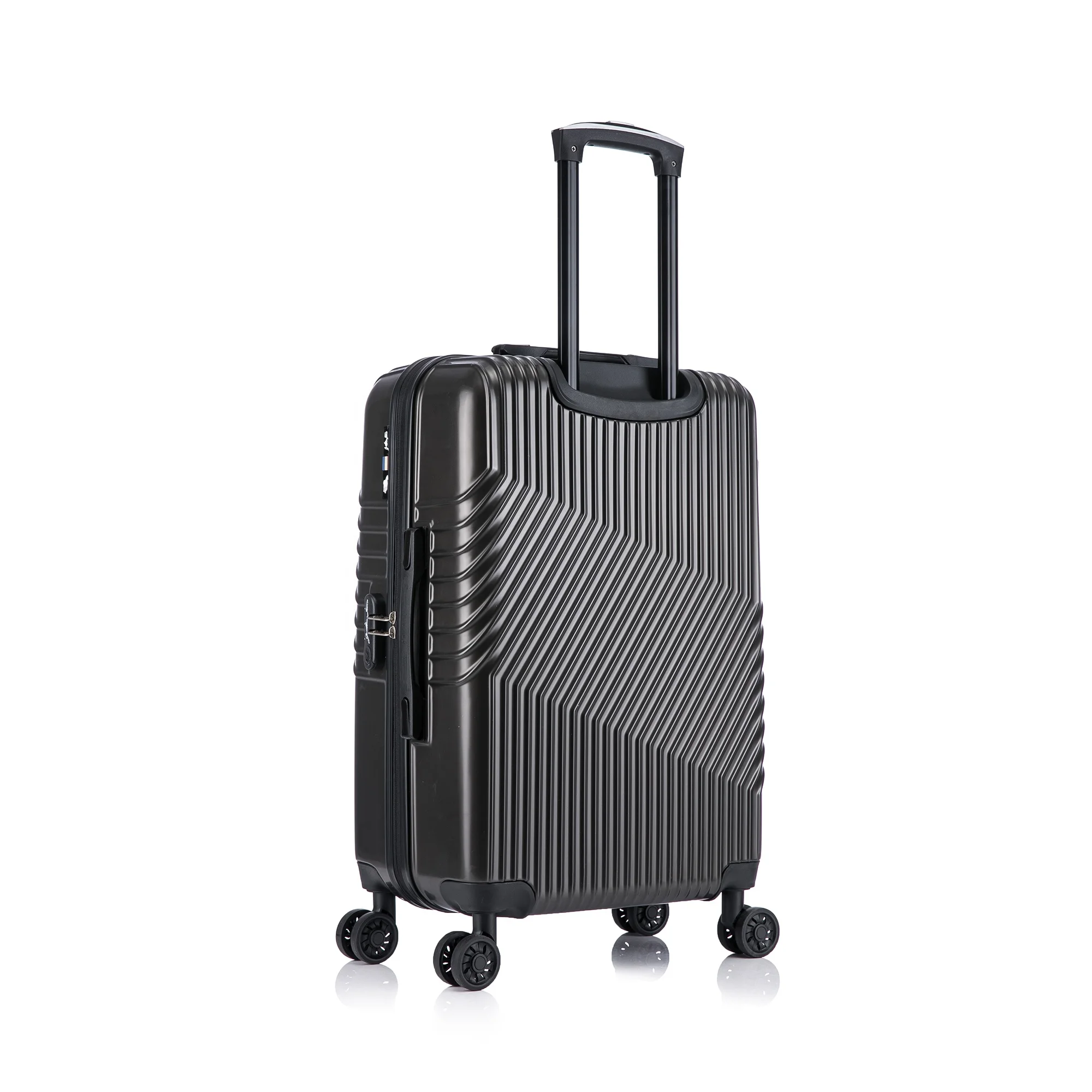 ABS PC 4PCS Trolley Luggage 14 20 24 28inch Suitcase Carry on Rolling Metalas Airplane 360 Degree 4X2 Wheels Code TSA Lock