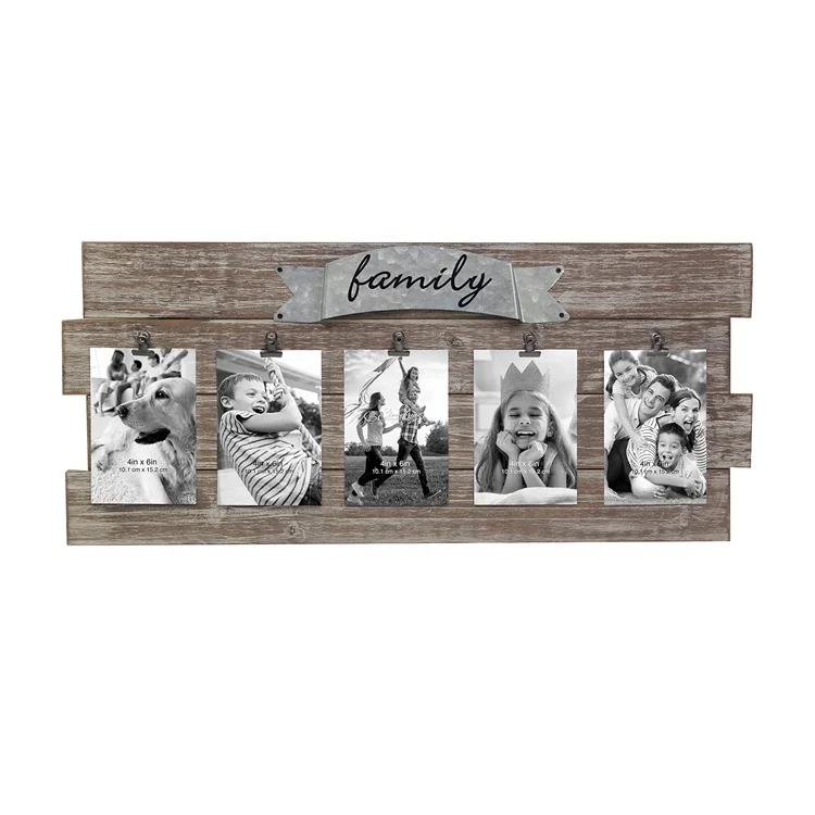 Wholesale 12 inch digital wooden girl funny large black  photo frame set collage picture frames