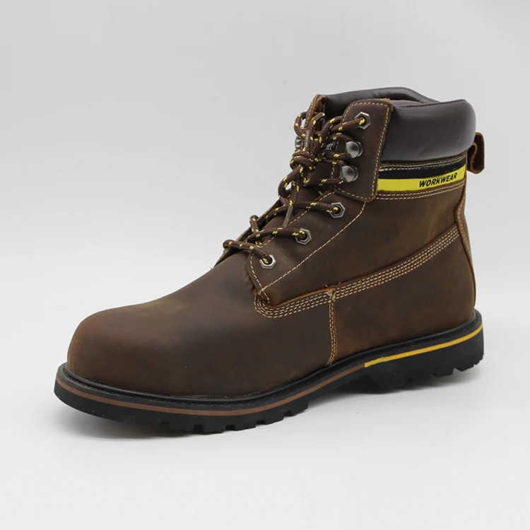 Genuine Leather basic acid resistant safety protective shoes factory work boot