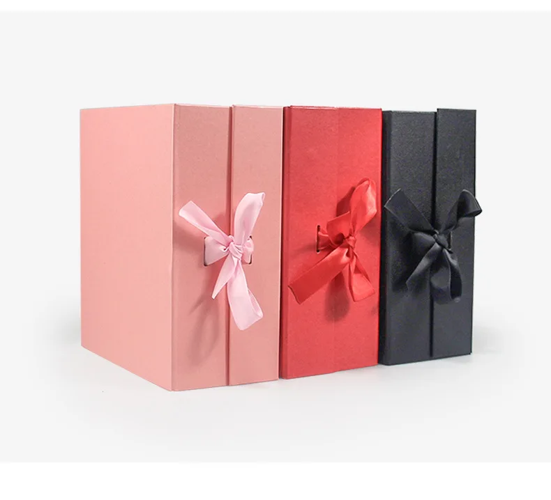 Pink Large Gift Box With Lid Bridesmaid Proposal Hard Collapsible Gift Box With Magnetic Closure Ribbon Gift Box Packaging