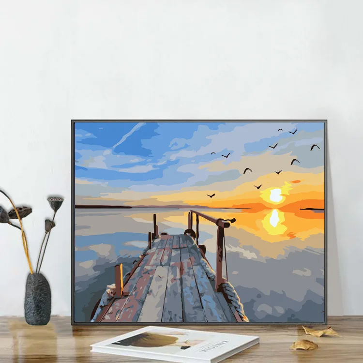 
2021 Amazon top sale DIY Oil Painting Newsight Paintworks Colorful lion Cat Paint By Number for Adults 