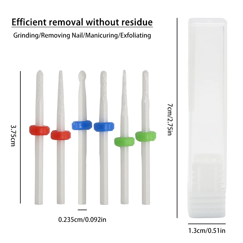 DDQ Ceramic Diamond Nail Drill Bits Gel Polish Remove Manicure Burr Cuticle Cutter Nail Drill Rotary Bits