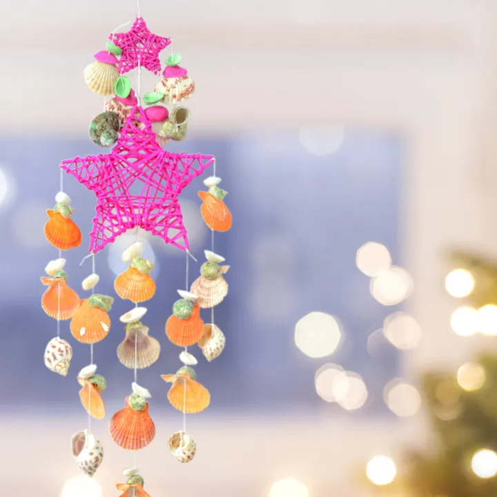 Aeolian Bell Outdoor Bells Decor Home Protection Pentagram Rattan Bells Handmade Wind Chime House Warming Garden Courtyard Decor