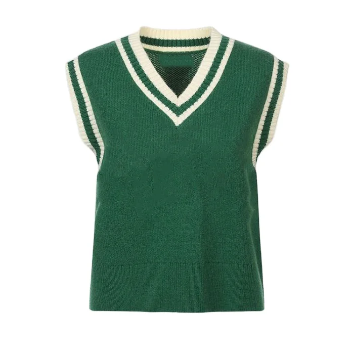 Custom new autumn pullover V-neck sleeveless sweater vest for women