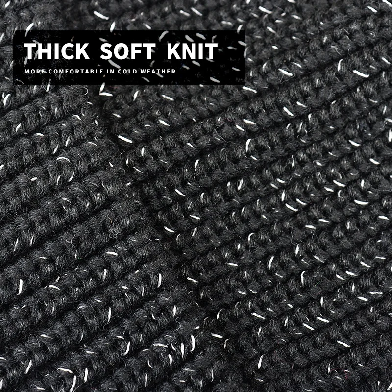 Зимняя вязаная шапка унисекс теплая и мягкая эластичная Шапка-бини на заказ для мужчин женщин со светоотражающей