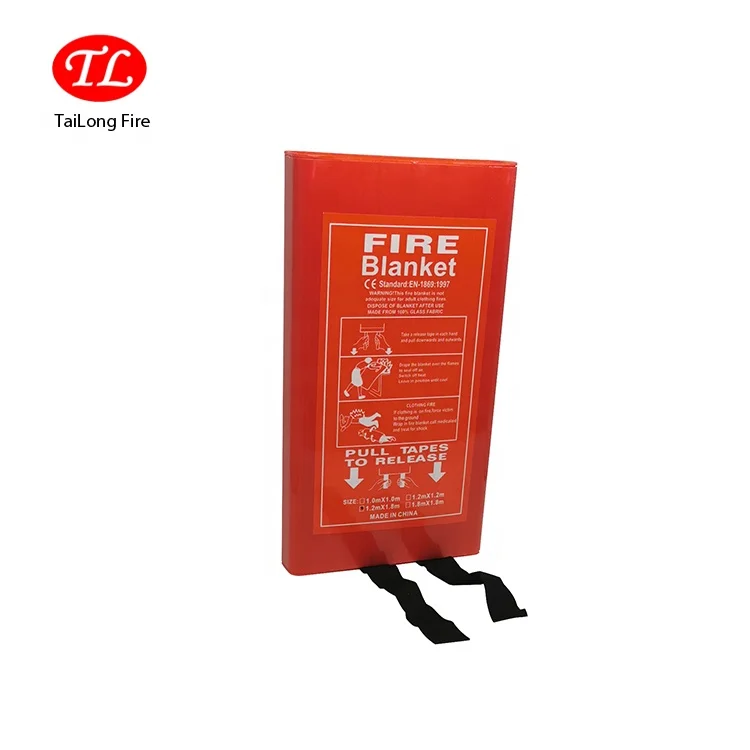 
TL 1.2m*1.2m EN 1869:1997 Certificate Fiberglass Fire Blanket Manufacturers In China with PVC Hard Box 