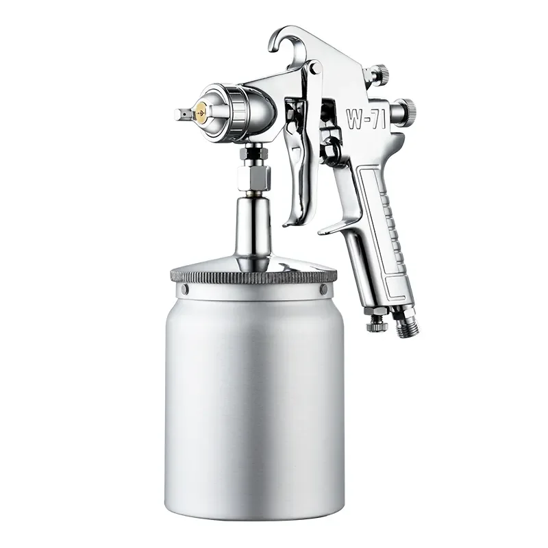 W71-S 600CC 1.3mm Nozzle Suction Feed Airbrush Pneumatic Tool Varnish Paint Sprayer Aluminum Alloy HVLP Small Air Spray Gun Tool