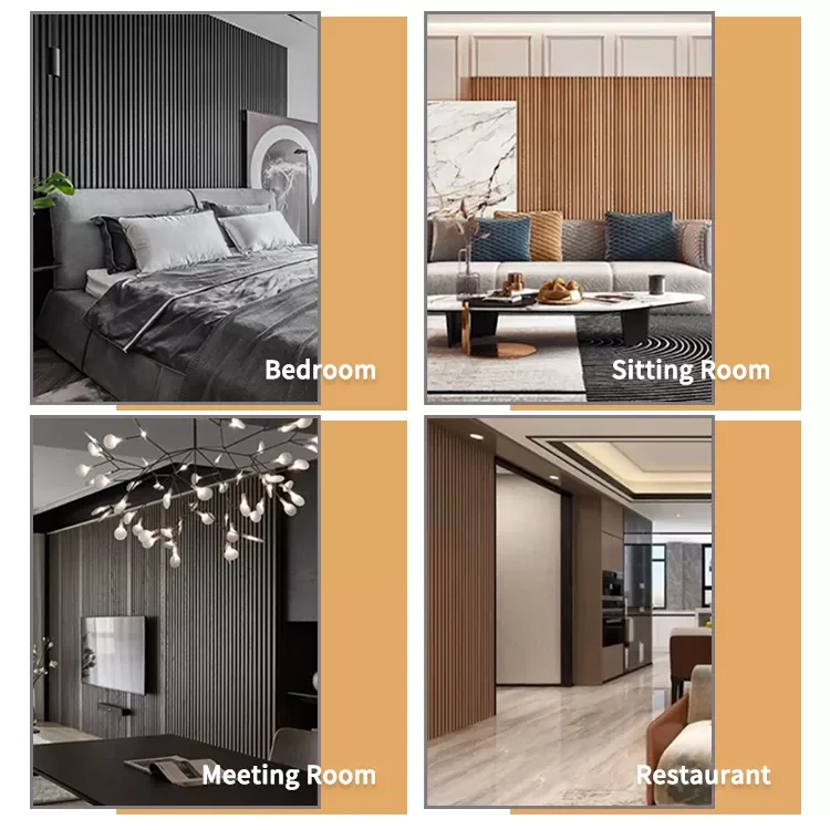 2024 Mirror Pvc Board Para Interior Fluted Wood Cover Wall Panel De Wpc Interiores