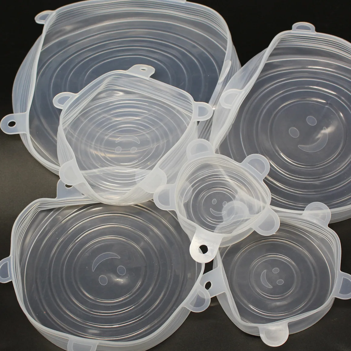 
2021 Hot sales 6 piece/set Reusable Fresh Keeping Eco-Friendly Silicone Food Wrap Food Grade Film 