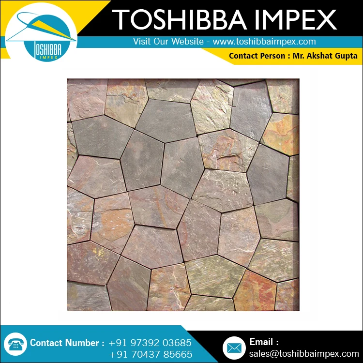 Kund Multi Slatestone Paving Stone Outdoor/driveway/Runway All Natural Indian Stone