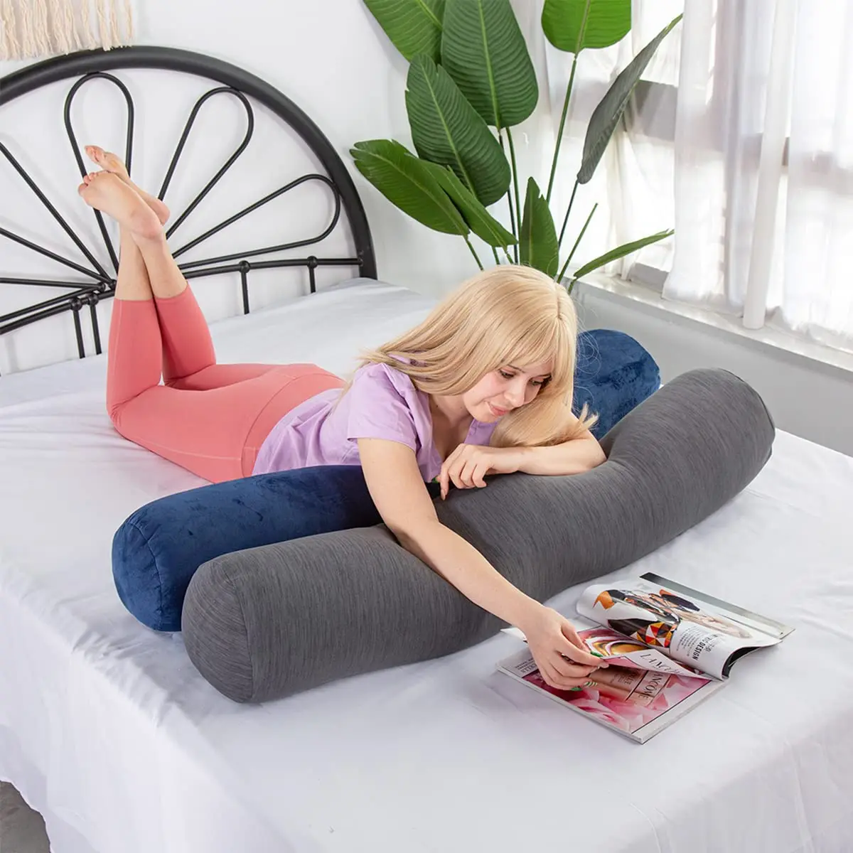 Подушка Kingworth Almohada Larga Buddy два размера многоцелевая Длинная Круглая цилиндрическая Шейная подушка
