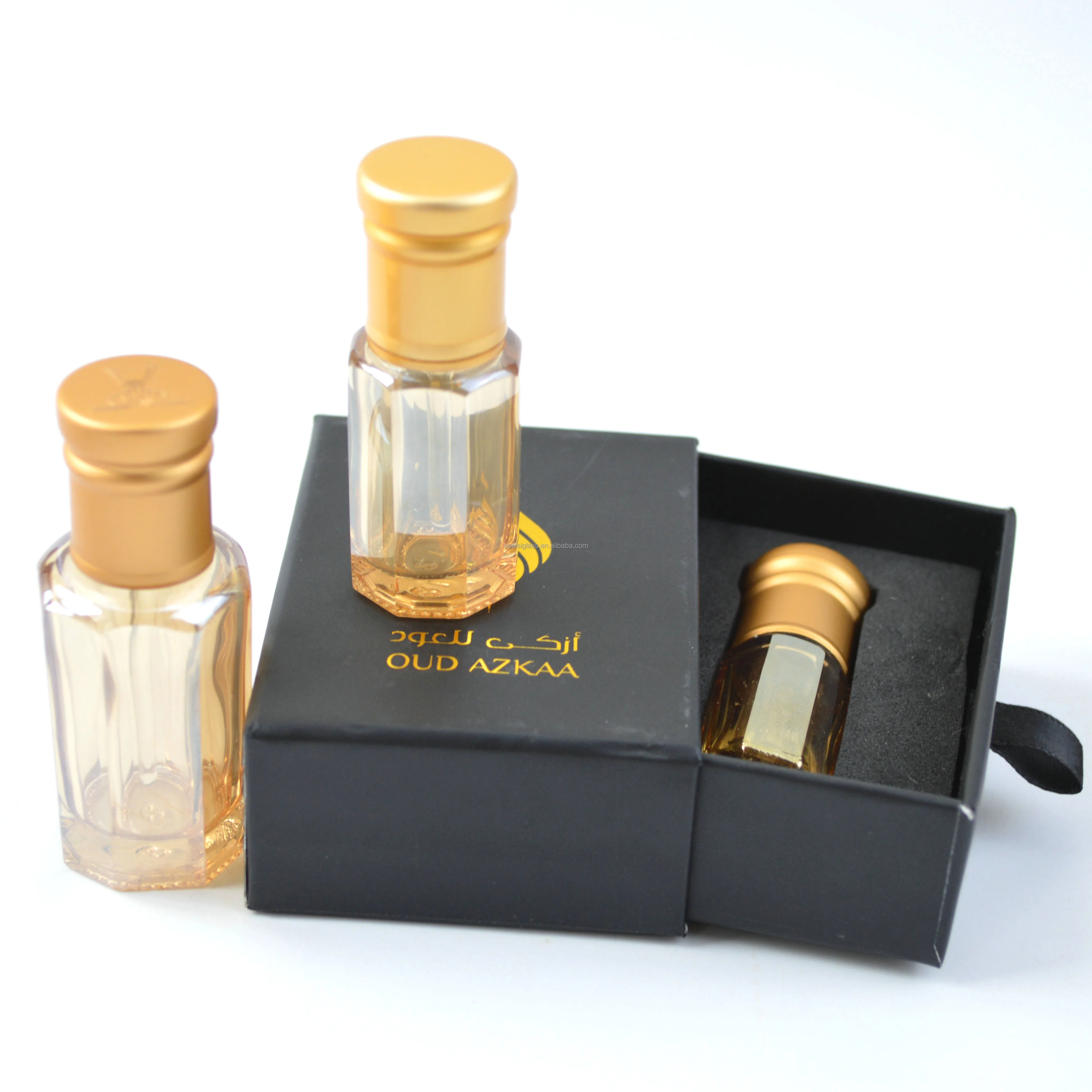 Wholesale Arabic Attar Fancy Oil Bottle Custom 3ml 6ml 10ml 12ml Empty Glass Arabian Oud Tola Attar Essential Oil Perfume