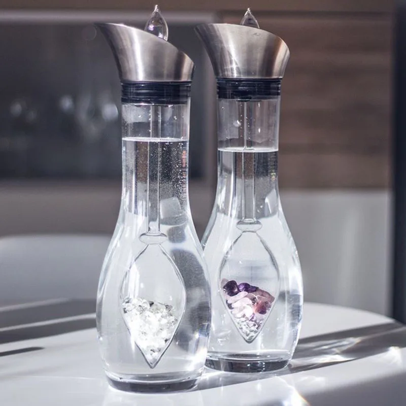 Borosilicate Glass Carafe Balance Gem And Water Vial Set New Crystal Water Bottle