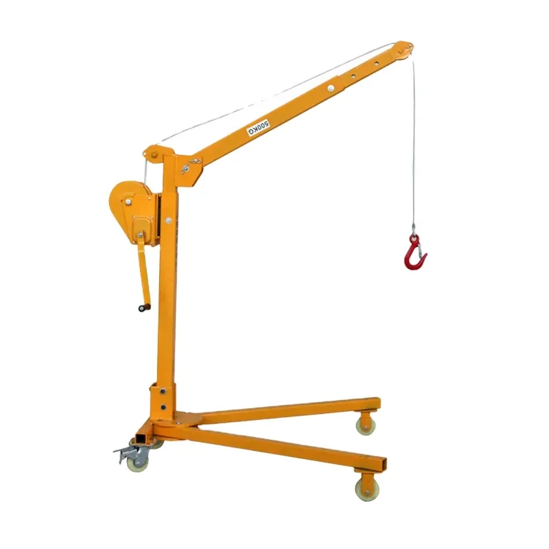 Mobile mini crane Portable Small Lift Floor Foldable Shop Crane Jib Hoist Winch Manual Mini Lifting Cranes