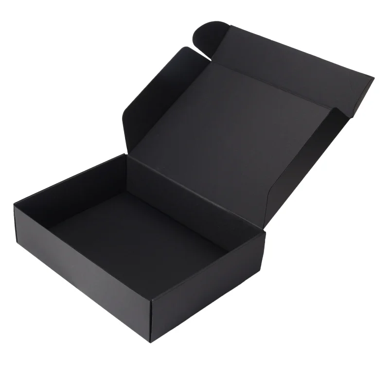 Custom Eco Friendly Shirt Apparel Shipping Cardboard Paper Boxes Black Corrugated Box For Clothing and Shoe Packaging