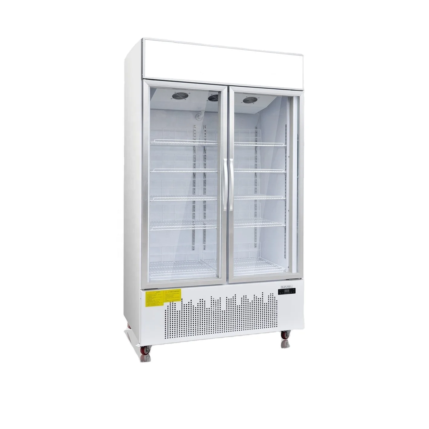 Двухдверный холодильник, электрический охладитель, охлаждающий вентилятор, холодильник, мороженое, вертикальный дисплей, морозильная камера