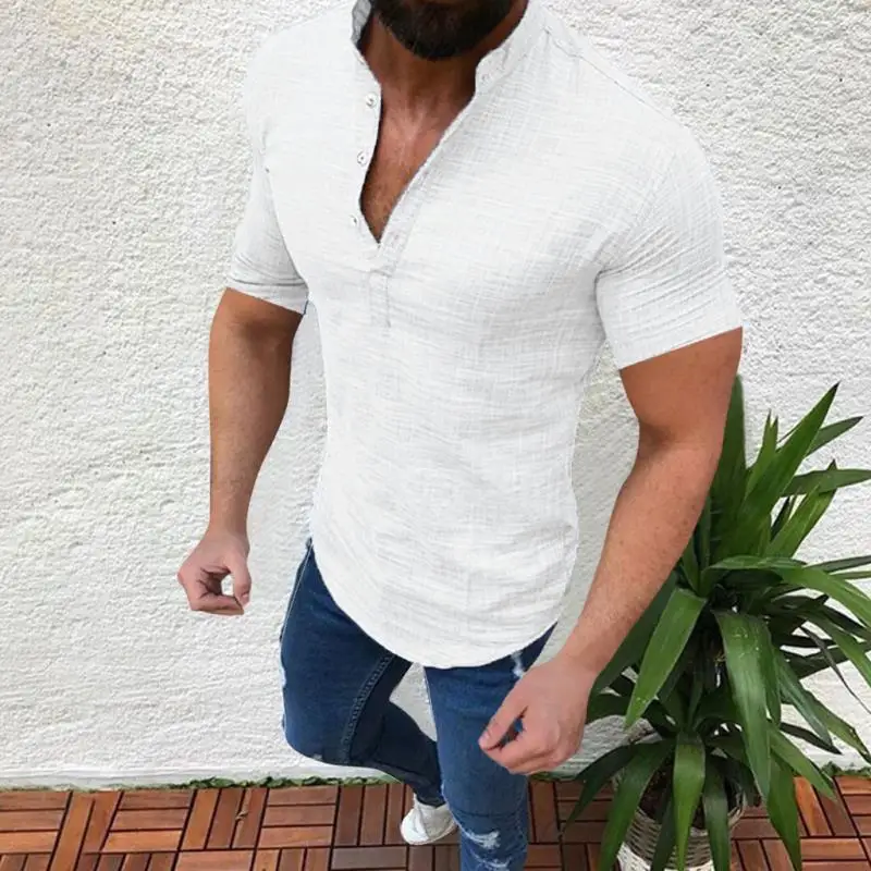 
Chinese style wholesale flax is sexy and slim t-shirts for men 