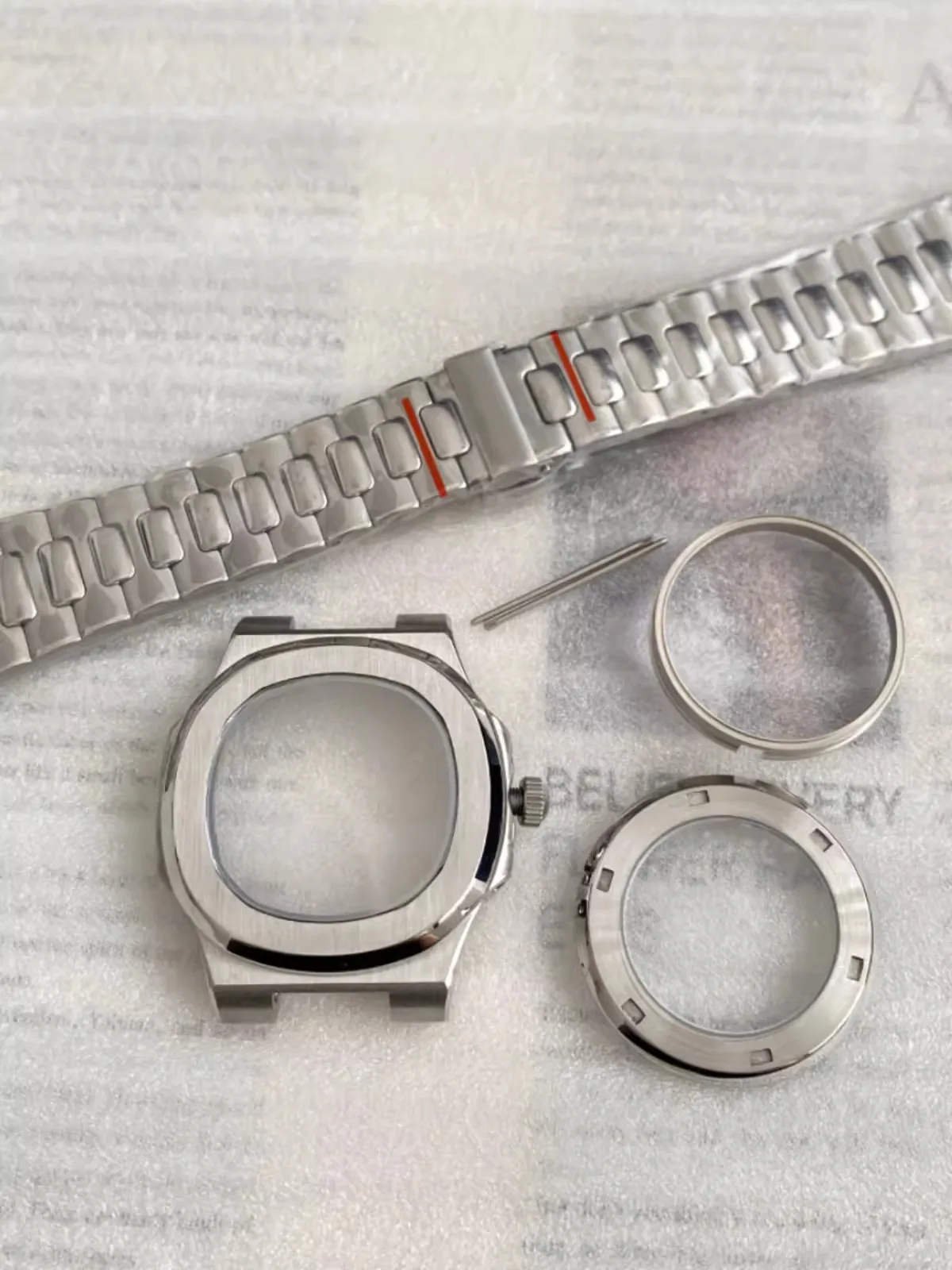 41mm NH35 Full Set Case Dial Pointer Stainless Steel Automatic Movement Bracelet Glass Transparent Back