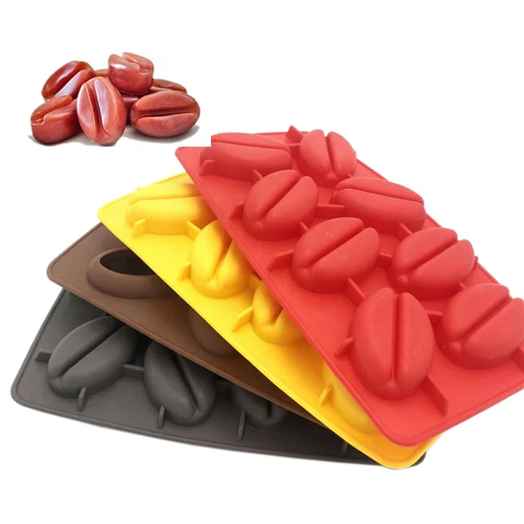 8 Cavity Coffee Bean Silicone Mold Silicon Chocolate Moulds Wax Mold Silicone For Beauty Care Tools