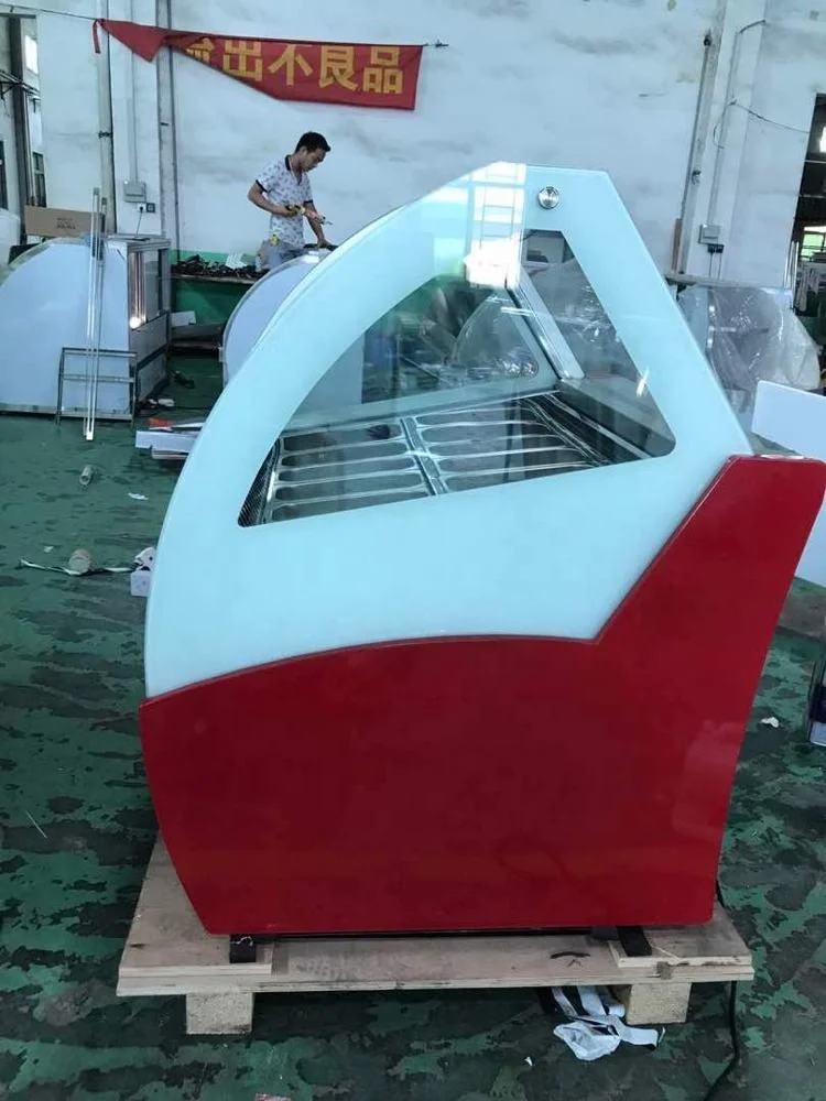 10 pans Commercial ice cream soft display refrigerator freezer