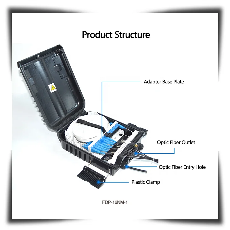16 port fdb box Waterproof fiber distributed box from 16 Cores PP+GF Material ftth Box Indoor/Outdoor manufacturer