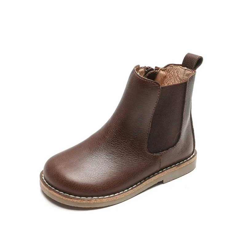 Новинка 2021, весенне зимние ботинки челси для детей, обувь для девочек ясельного возраста, прочные меховые ботинки, Очаровательные кожаные ботинки ручной работы (1600355977786)