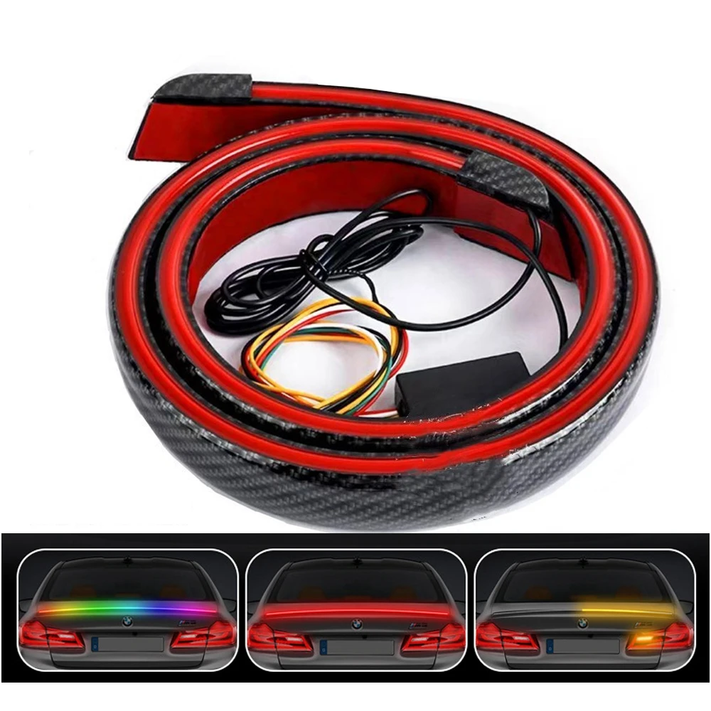 Rear splitter LED Light Punch free Rear Brake Light Decorate running Water Steering Retrofit Anti collision Warning Light