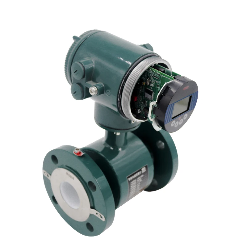 36v Intelligent Sulfuric Acid Flange Water Flow Meter With Solenoid Output Magnetic Flow Meter