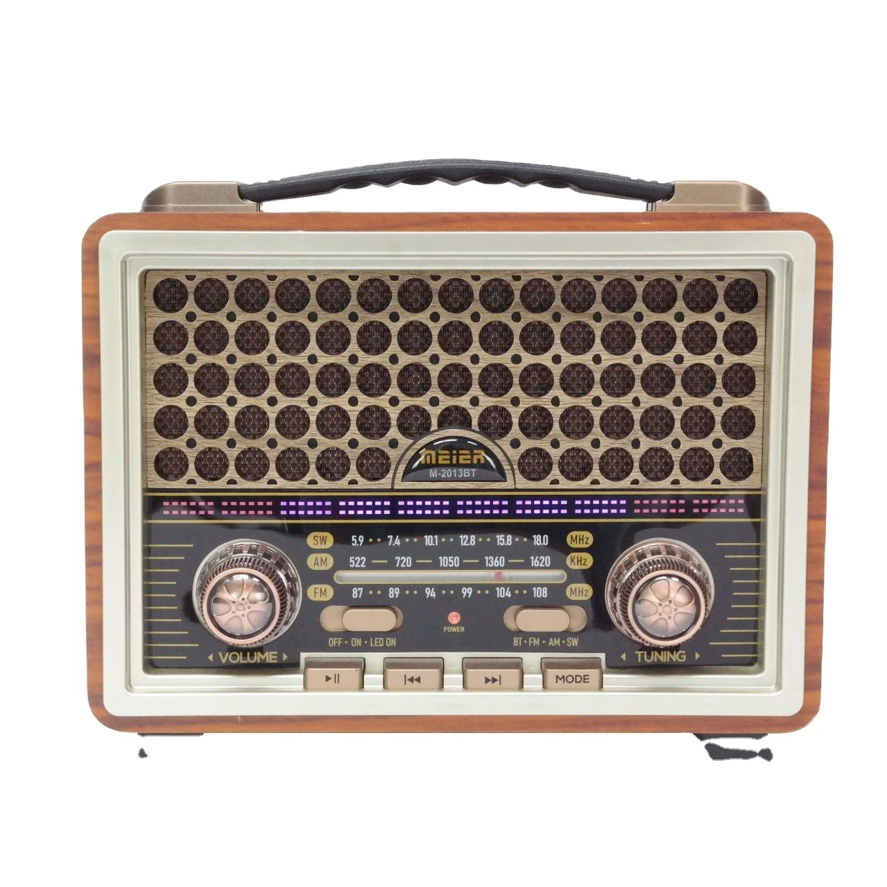 Desktop home radio wireless  AM FM SW multi  band USB TF MP3 rechargeable radio speaker   M-2013BT