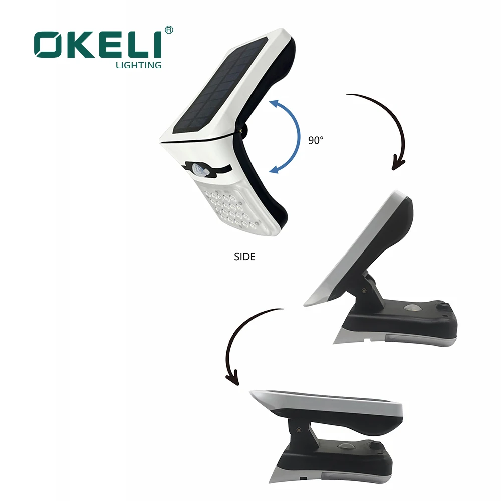 Outdoor Waterproof Remote Control 2835 SMD Solar Wall Light For Garden Courtyard Villia