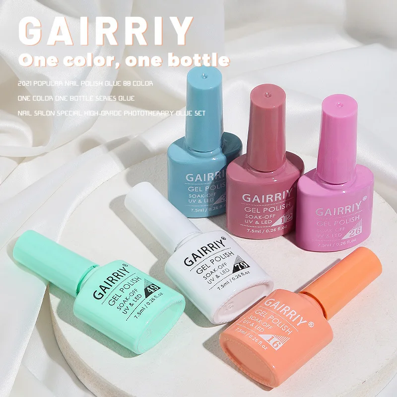 GAIRRIY Private Brand UV LED Nail Gel Polish 7.5ml One Bottle One Color 80 Color Model Salon Art Extension Wholesale Custom Logo