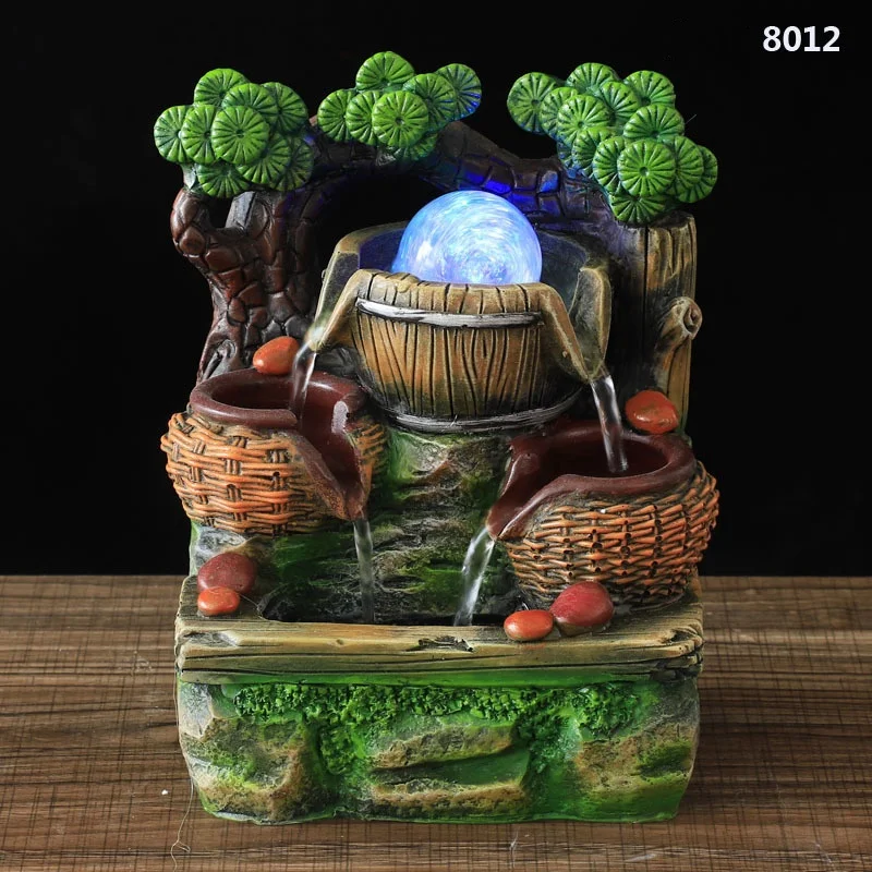 Table top small rockery water fountain living room bonsai decoration resin crafts fish tank landscape