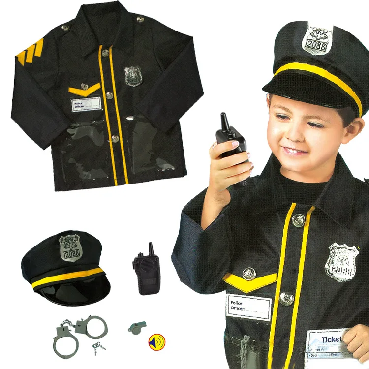 Police Costumes Role Play Dress Up police toy set For Kids Ages 3-7 Includes Police Officer Costume For Kids