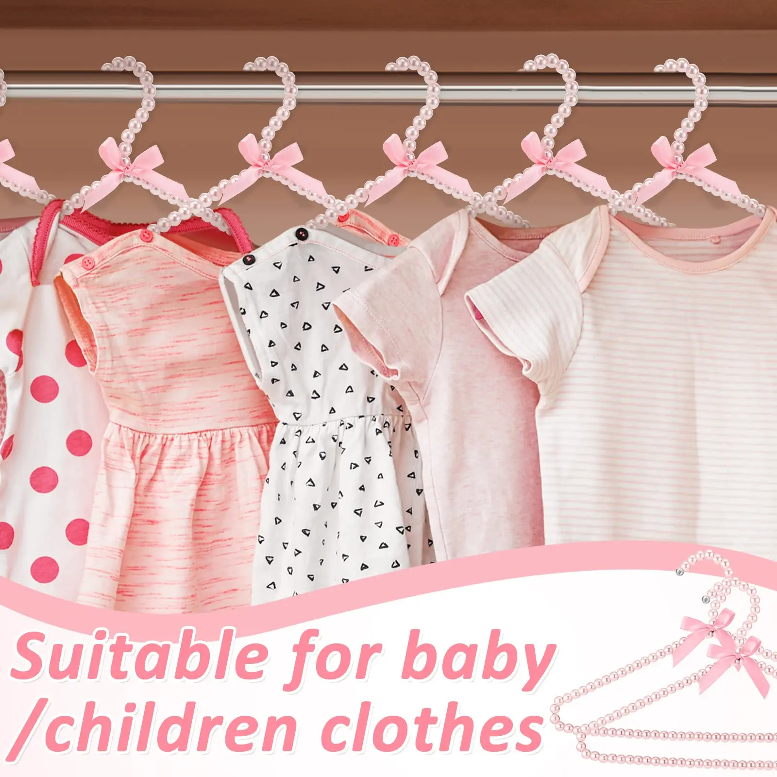 Factory Price Exquisite Luxury Beads Pink Pearl Hanger Boutique Dress Pearl Hangers for Women