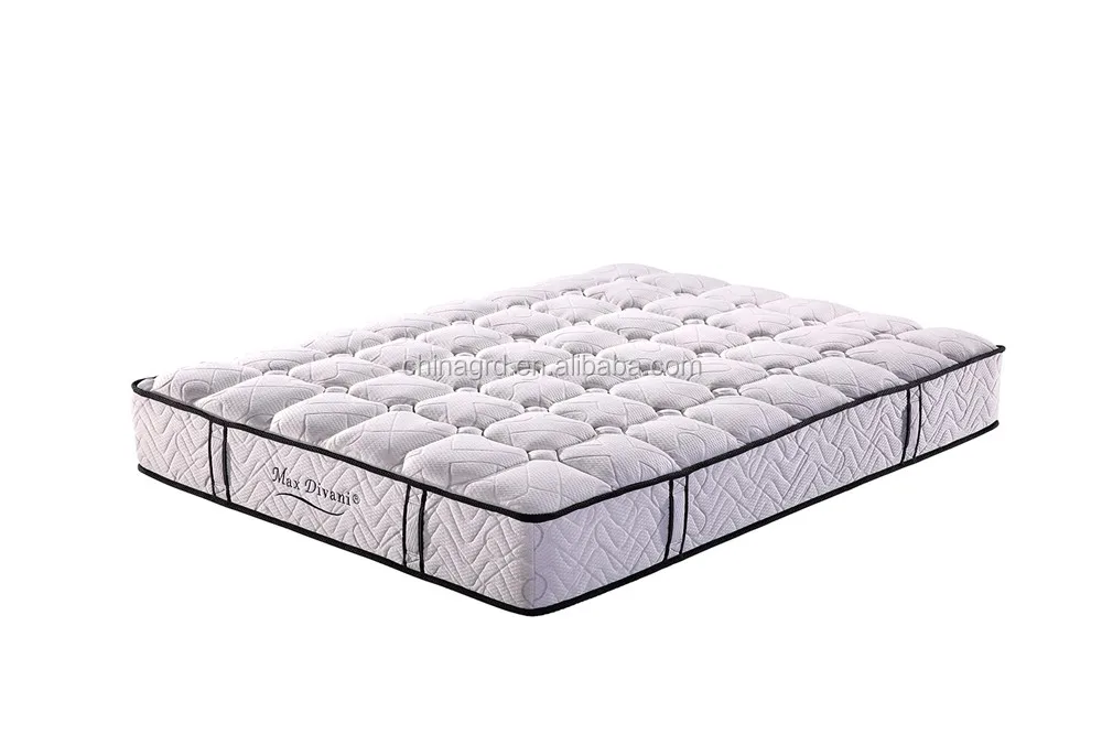 Hypo-allergenic knitted fabric coil mattress spring bed mattress pillow top natural latex mattress china
