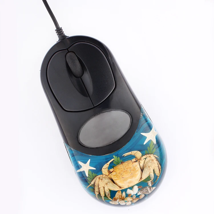 Creative design computer mouse with real sealifes in resin part epoxy resin crafts with marine specimens
