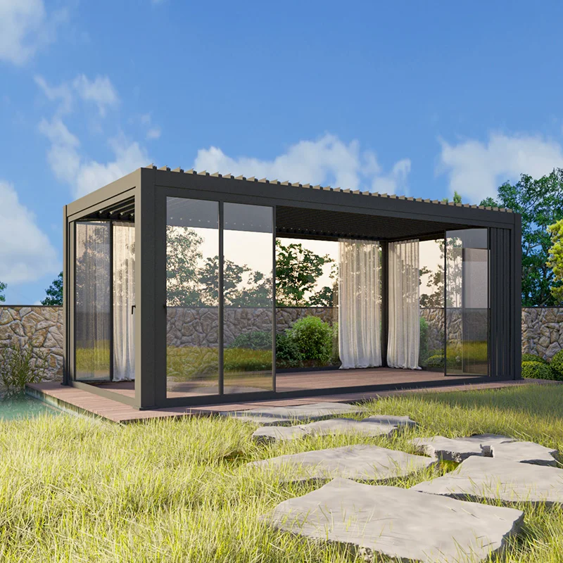 2024 New Model High Quality Exterior Aluminum Garden Gazebo Hot Sale Outdoor Awnings Patio  Terrace Outdoor Pergola