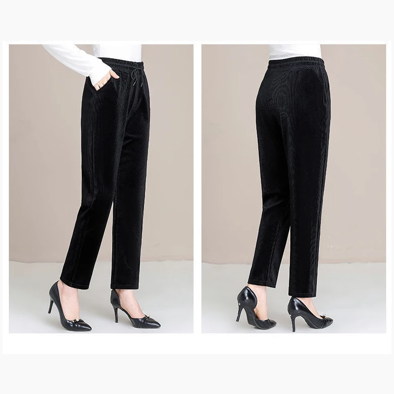 Вельветовые брюки с плюшевой подкладкой женская одежда для мам на осень и зиму повседневные