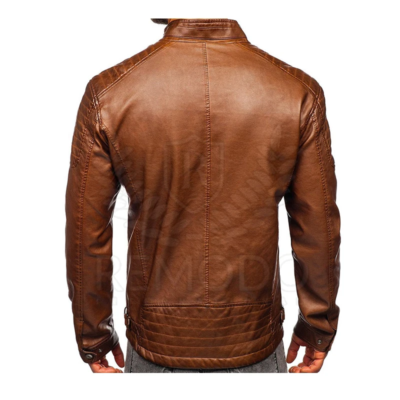 Wholesale new fashion PU multipocket coats for men veste en cuir homme jacke Leather jacket