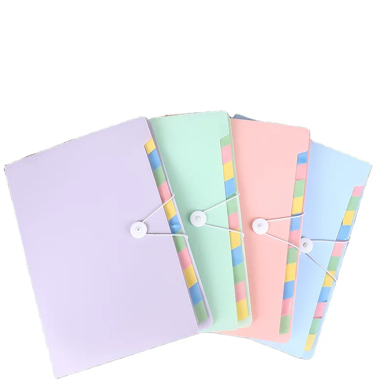 Color A4 PVC Plastic Pocket Expandable File Organizer Filling Folder For Office School Supplies