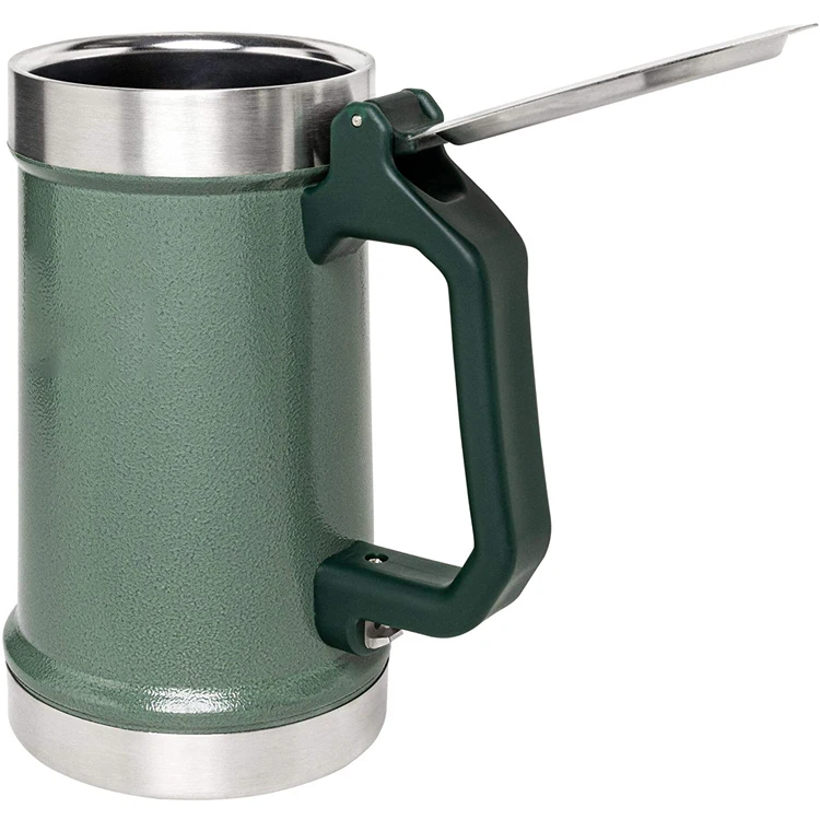 PURPLESEVEN 24oz Copo Termico Double Wall Vacuum Insulated Stainless Steel Big Grip Mugs Classic Bottle Opener Beer Stein Mug