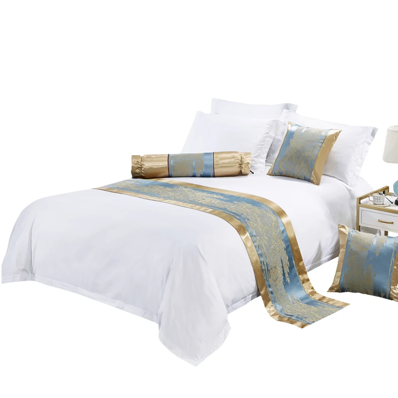 300TC White Stripe Design 5 Star Luxury Hotel Linen Bed Sheet Set