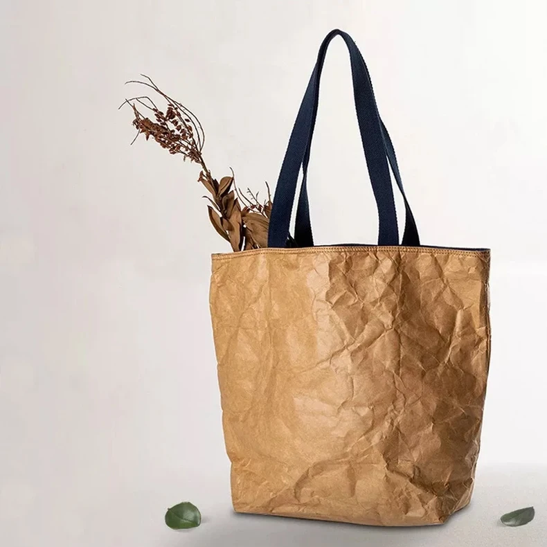 Custom Coated Package Waterproof Dupont Tyvek Shopping Tote Paper Bag With Logo Printed