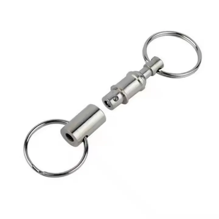 Fashion Pull Apart Keychain Diy Keychain in bulk Double novelty Metal Key chain Rings Detachable Quick Release Keyring accessory