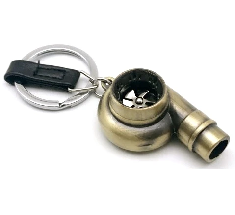 3D Car whistle Turbo Keychain Spinning sound Auto Part Model Turbocharger Promotion Gifts