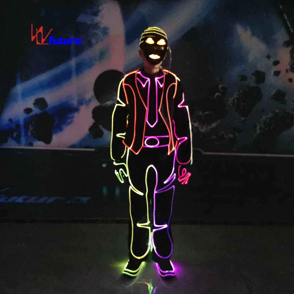 Светодиодный костюм Tron светящиеся в темноте платья tian chuang одежда для выступлений